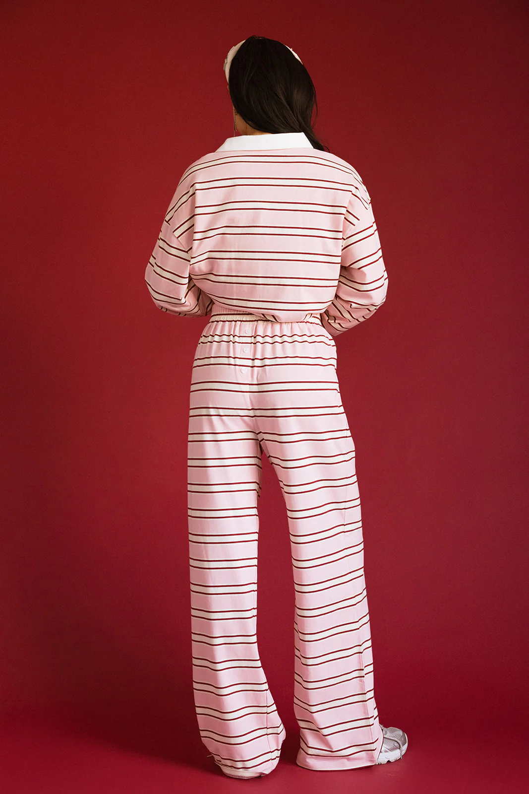 Fancy Striped Button Pants- Candy Cane Stripe - Image 5