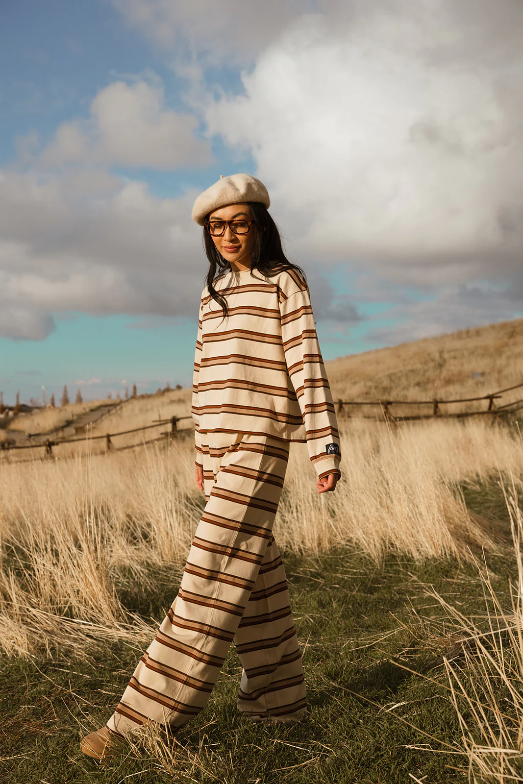 Fancy Striped Button Pants- Desert Sand Brown - Image 19