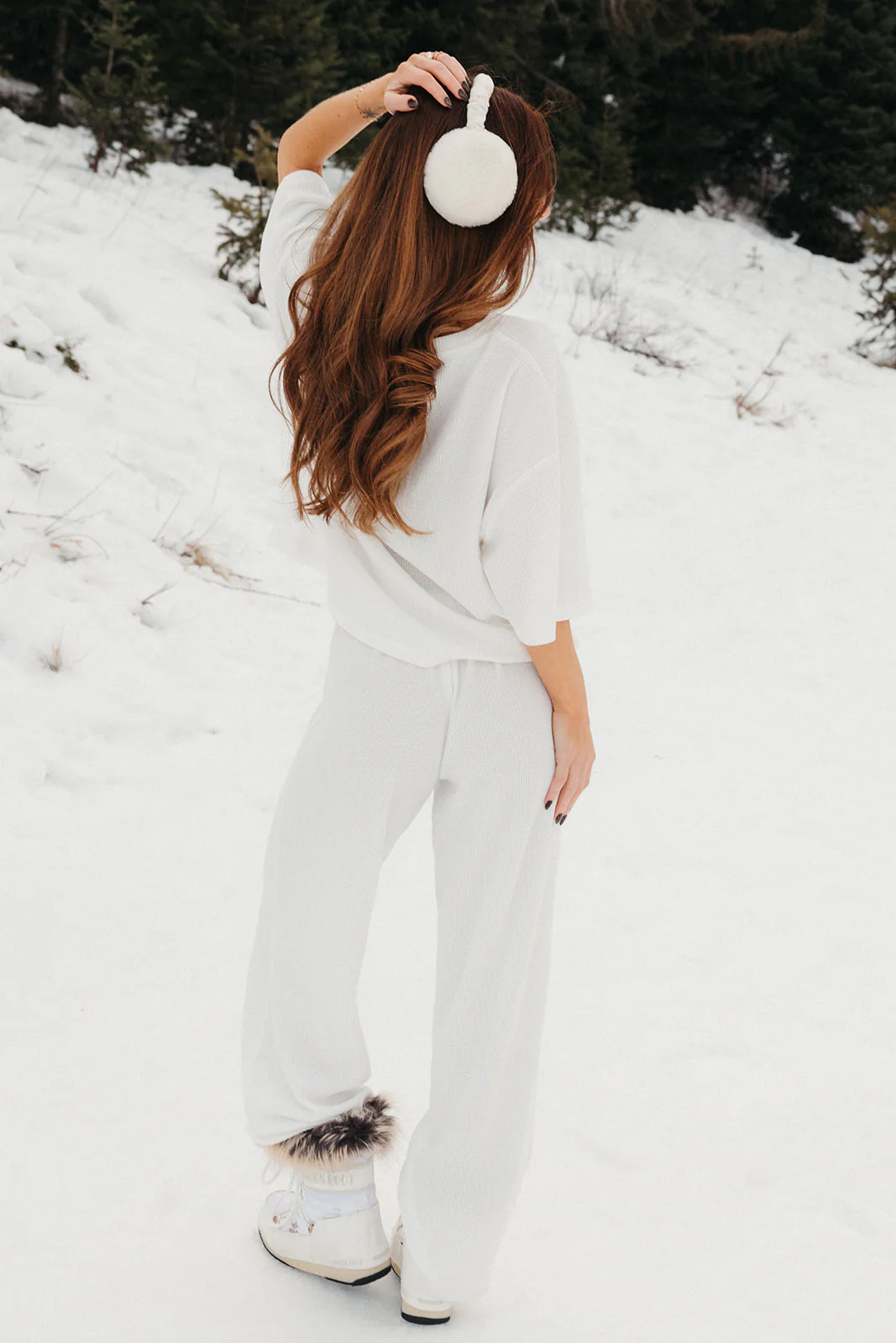 Fancy Waffle Knit Pants - Snow White - Image 11
